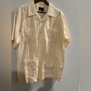 Maximo’s  Yucatan Mexico Mens 4-pocket Embroidered Guayabera Shirt XL